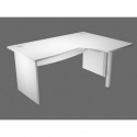 Scrivania ad angolo Compact piano bianco 180x120xH.73 cm gamba a pannello in melaminico + supporto metal lato destro