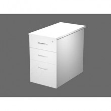 Cassettiera alta bianca 2 cassetti + 1 classificatore 44x80x73 cm complanare alle scrivania - montata - Flex CA80/3