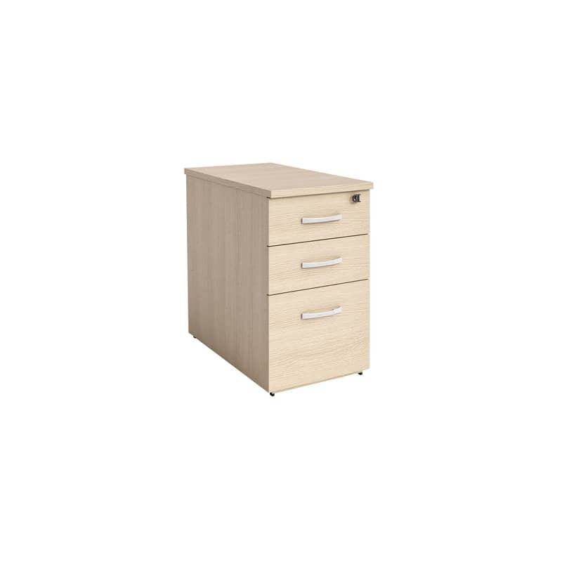 Cassettiera alta rovere 2 cassetti + 1 classificatore 44x80x73 cm complanare alle scrivania - montata - Flex CA80/C