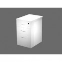 Cassettiera alta bianca 2 cassetti + 1 classificatore 44x60x73 cm complanare alle scrivania - montata - linea Flex