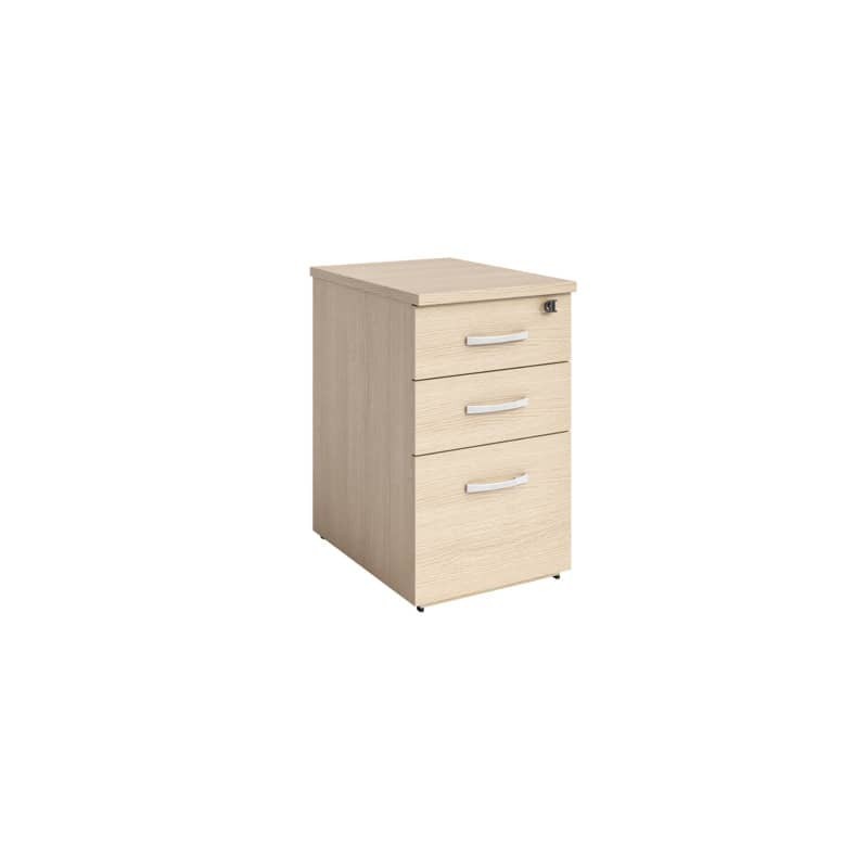 Cassettiera alta rovere 2 cassetti + 1 classificatore 44x60x73 cm complanare alle scrivania - montata - linea Flex