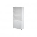 Armadio alto grigio con 2 ante basse + 2 ante medie in vetro 90x45,8x200 cm linea componibili 2898 - AR/ST+AB+AVM/9