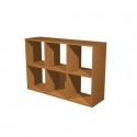 Libreria componibile 6 caselle noce chiaro 104x29,2xH.69,8 cm linea Maxicolor Artexport - 6MaxC/4