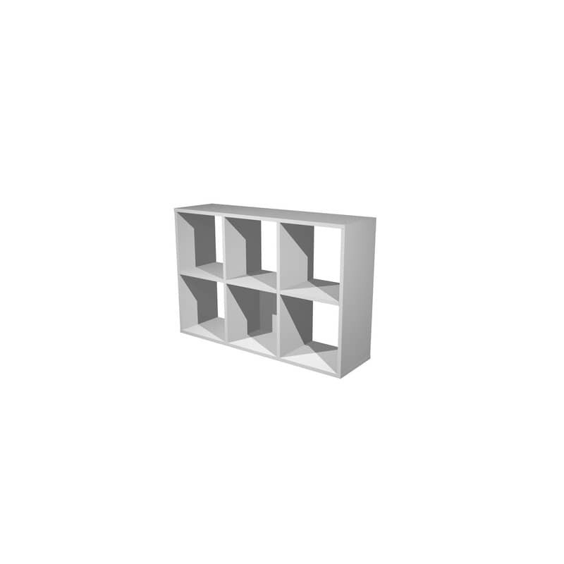 Libreria componibile 6 caselle grigio alluminio -104x29,2xH.69,8 cm  linea Maxicolor Artexport - 6MaxC/5