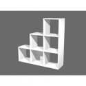 Libreria componibile 6 caselle a scalare bianca 104x29,2xH.103,9 cm linea Maxicolor Artexport - 6DMaxC/3
