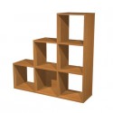 Libreria componibile 6 caselle a scalare noce chiaro 104x29,2xH.103,9 cm linea Maxicolor Artexport - 6DMaxC/4