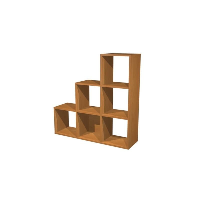 Libreria componibile 6 caselle a scalare noce chiaro 104x29,2xH.103,9 cm linea Maxicolor Artexport - 6DMaxC/4