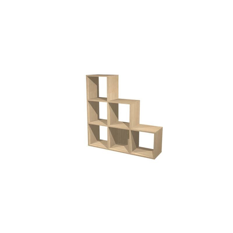 Libreria componibile 6 caselle a scalare rovere 104x29,2xH.103,9 cm linea Maxicolor Artexport - 6DMaxC/C