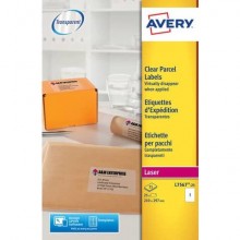Etichette poliestere trasparenti lucide AVERY QuickPEEL™ 210x297 mm - 1 et/foglio - laser conf. 25 ff L7567-25