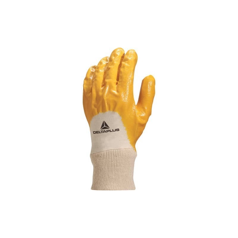 Guanto da lavoro Delta Plus nitrile leggero dorso aerato giallo taglia 10 - NI01510