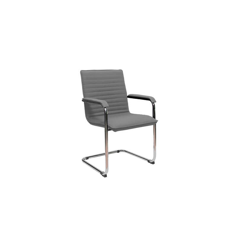 Sedia visitatore su slitta Unisit Cyndy CNS - rivestimento ignifugo grigio scuro - con braccioli - CNS/IT