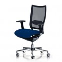 Sedia semidirezionale girevole Unisit Concept COT - schienale in rete - rivestimento fili luce blu - COT/F11