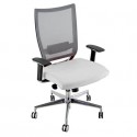 Sedia semidirezionale girevole Unisit Concept COT - schienale in rete - rivestimento ecopelle bianco - COT/KQ
