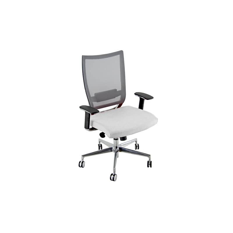 Sedia semidirezionale girevole Unisit Concept COT - schienale in rete - rivestimento ecopelle bianco - COT/KQ