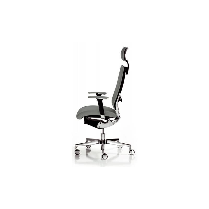 Sedia semidirezionale girevole Unisit Concept COTPG ergonomica con poggiatesta rivestimento ecopelle grigio COTPG/KG