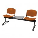 Panca 2 posti attesa Unisit Dado D52PT con tavolino - rivestimento Eco arancione - D52PT/EA