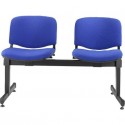 Panca 2 posti attesa Unisit Dado D52PT con tavolino - rivestimento ignifugo blu - D52PT/IB