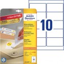 Etichette bianche rimovibili AVERY 96x50,8 mm - 10 et/foglio - stampanti laser/inkjet Conf. 25 fogli L4744REV-25