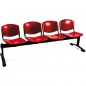 Panca 4 posti attesa Unisit Dado D54P - rivestimento Eco rosso D54P/ER