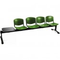 Panca 4 posti attesa Unisit Dado D54PT con tavolino - rivestimento Eco verde - D54PT/EV