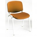 Sedia visitatore 4 gambe Unisit Dado D5B acciaio bianco - rivestimento eco arancione - conf. 2 pezzi - D5B/2/EA