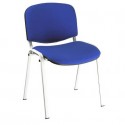 Sedia visitatore 4 gambe Unisit Dado D5B acciaio bianco - rivestimento eco blu - Conf. 2 pezzi - D5B/2/EB