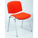 Sedia visitatore 4 gambe Unisit Dado D5B acciaio bianco - rivestimento eco rosso - Conf. 2 pezzi - D5B/2/ER