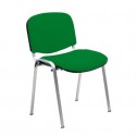 Sedia visitatore 4 gambe Unisit Dado D5C acciaio cromato - rivestimento eco verde - Conf. 2 pezzi - D5C/2/EV