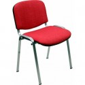 Sedia visitatore 4 gambe Unisit Dado D5C acciaio cromato - rivestimento ignifugo rosso - Conf. 2 pezzi - D5C/2/IR
