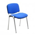 Sedia visitatore 4 gambe Unisit Dado D5G acciaio grigio - rivestimento ignifugo blu - Conf. 2 pezzi - D5G/2/IB