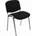 Sedia visitatore 4 gambe Unisit Dado D5G acciaio grigio - rivestimento ignifugo nero - Conf. 2 pezzi - D5G/2/IN