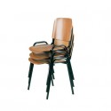Sedia visitatore a 4 gambe Unisit Dado D5L in legno - struttura acciaio nero - conf. 2 pezzi - D5L/2
