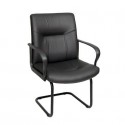 Sedia visitatore direzionale Unisit Eridanus ERV Eco Smart su slitta - rivestimento ecopelle nero - ERV/KN