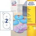 Etichette per CD AVERY finitura coprente Ø 117 mm - 2 et/foglio - per Laser - bianche - conf. 100 fogli - L7676-100