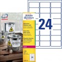 Etichette permanenti poliestere bianche Avery 63,5x33,9 mm - 24 et/foglio - stampanti laser cf. 100 fogli L4773-100
