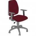 Sedia operativa girevole Unisit Jupiter JUBRG EcoSmart base grigia riv. bordeaux ignifugo con braccioli JPQG/BRNG/ID