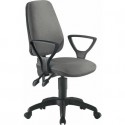 Sedia operativa girevole Unisit Leda LDAY Eco smart - schienale alto rivest. ignifugo grigio con braccioli LDAY/BR/IT