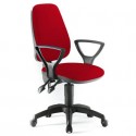 Sedia operativa girevole Unisit Leda LDAY Eco smart - schienale alto - rivestimento Eco rosso - LDAY/ER