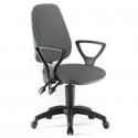 Sedia operativa girevole Unisit Leda LDAY Eco smart - schienale alto - rivest. ignifugo grigio scuro LDAY/IT