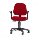 Sedia operativa girevole Unisit Leda LDB Eco smart - schienale basso - rivestimento Eco rosso - LDB/ER