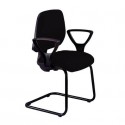 Sedia operativa visitatore Unisit Leda LDS Eco smart su slitta - rivestimento ignifugo - nero - LDS/IN