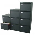 Classificatore per cartelle sospese KUBO 4 cassetti 46x62x132 cm nero 4104