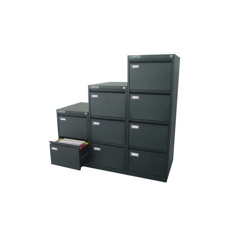 Classificatore per cartelle sospese KUBO 4 cassetti 46x62x132 cm nero 4104