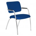 Sedia visitatore a 4 gambe Unisit Lithium LT4G struttura cromata - rivest. ignifugo blu - LT4G/IB