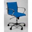 Poltrona direzionale girevole Unisit Pollux New PND schienale basso - rivest. fili di luce blu - con braccioli PND/F11