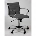 Poltrona direzionale girevole Unisit Pollux New PND schienale basso - rivest. fili luce grigio - con braccioli PND/F14