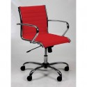 Poltrona direzionale girevole Unisit Pollux New PND schienale basso - rivest. ignifugo rosso - con braccioli - PND/IR