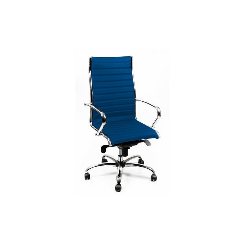 Poltrona direzionale girevole Unisit Pollux New PNP schienale alto - rivest. fili di luce blu - con braccioli PNP/F11