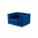 Divano attesa a 1 posto Unisit Quad QD1 schienale fisso - rivestimento tessuto ignifugo blu - QD1/IB