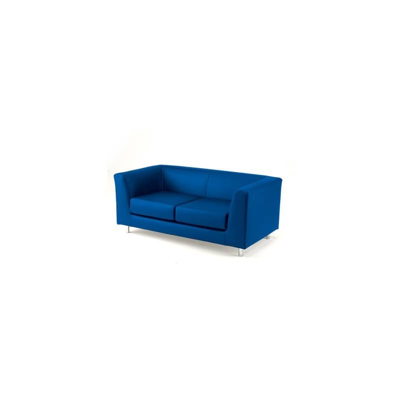 Divano attesa a 2 posti Unisit Quad QD2 schienale fisso - rivestimento tessuto fili di luce blu - QD2/F11